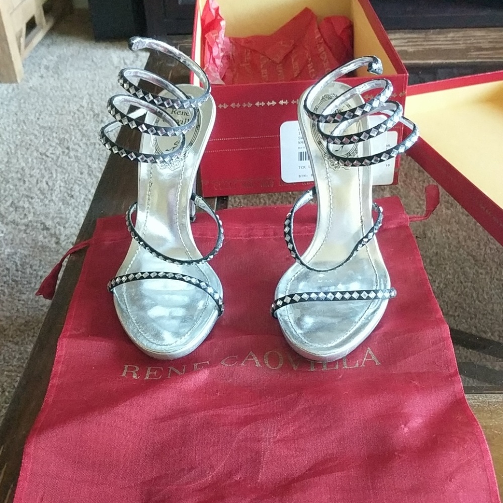 Swirl wrap crystal sandals